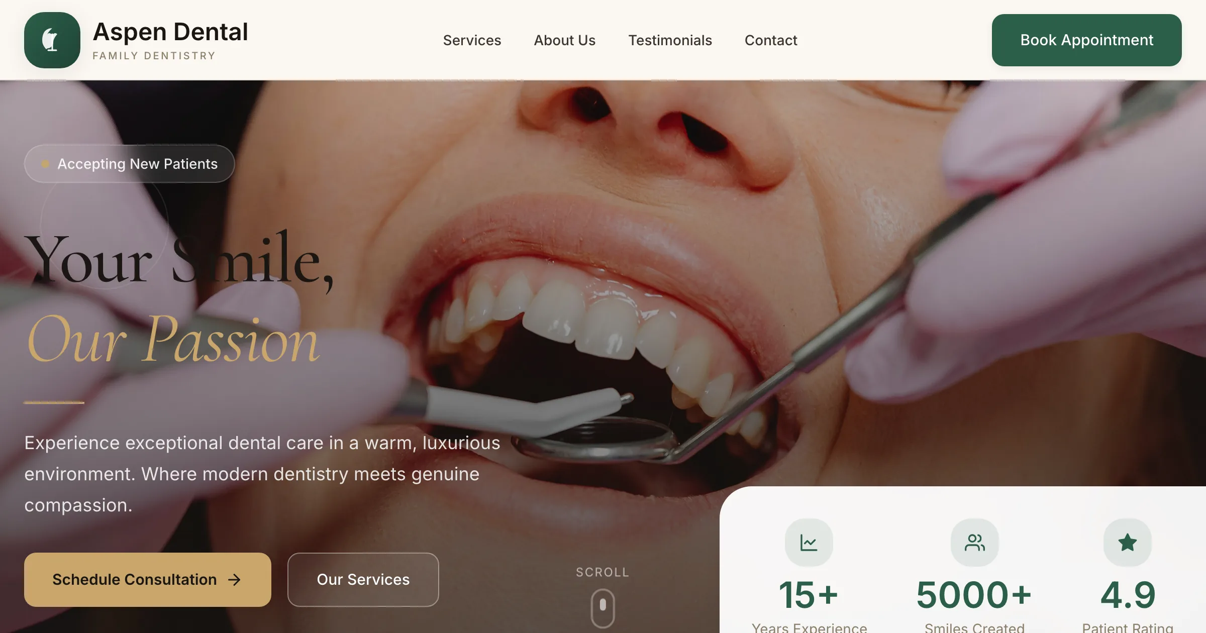 Aspen Dental revamp redesign — AI-generated preview by Revamp