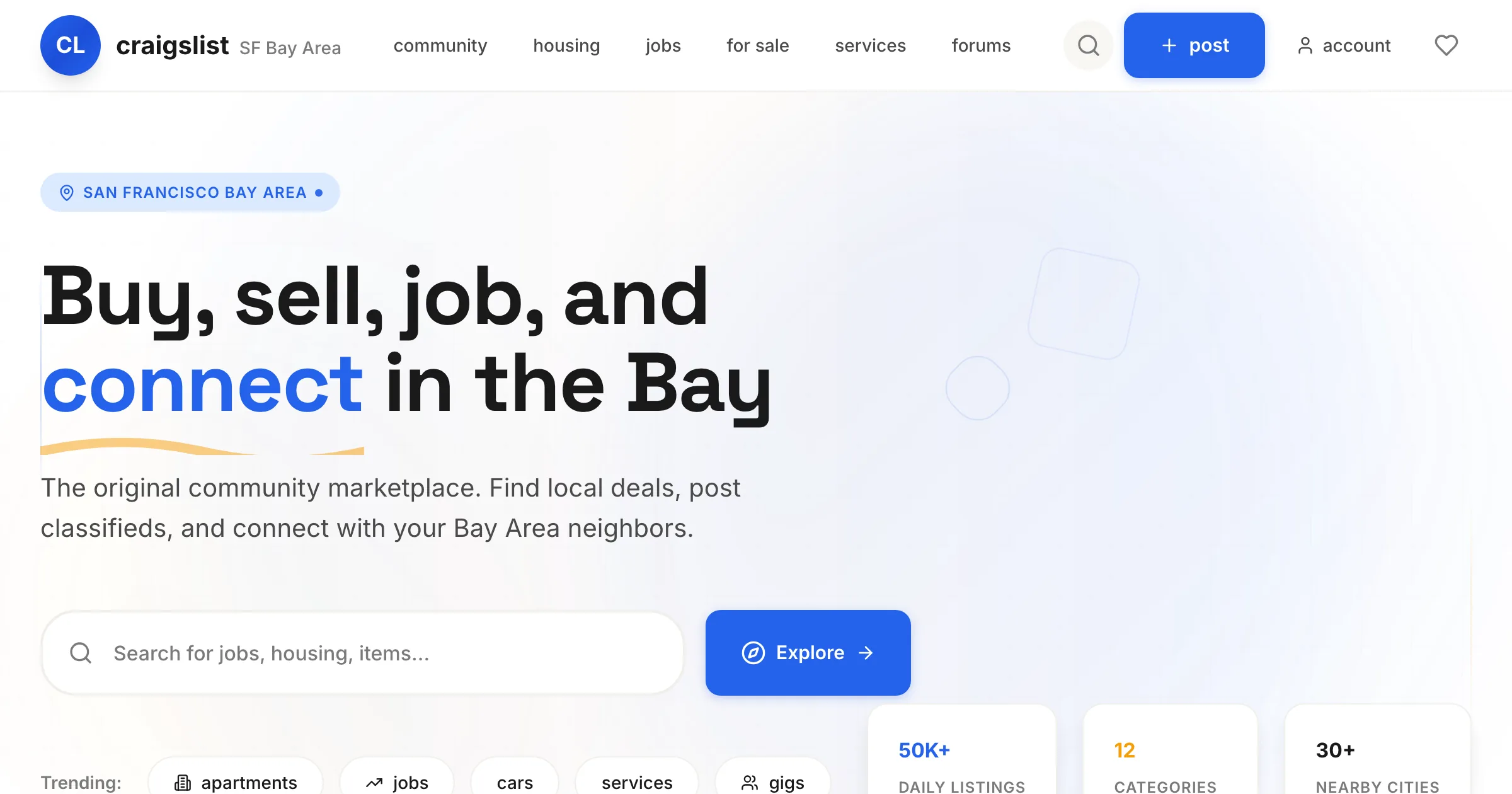 Craigslist revamp redesign — AI-generated preview by Revamp
