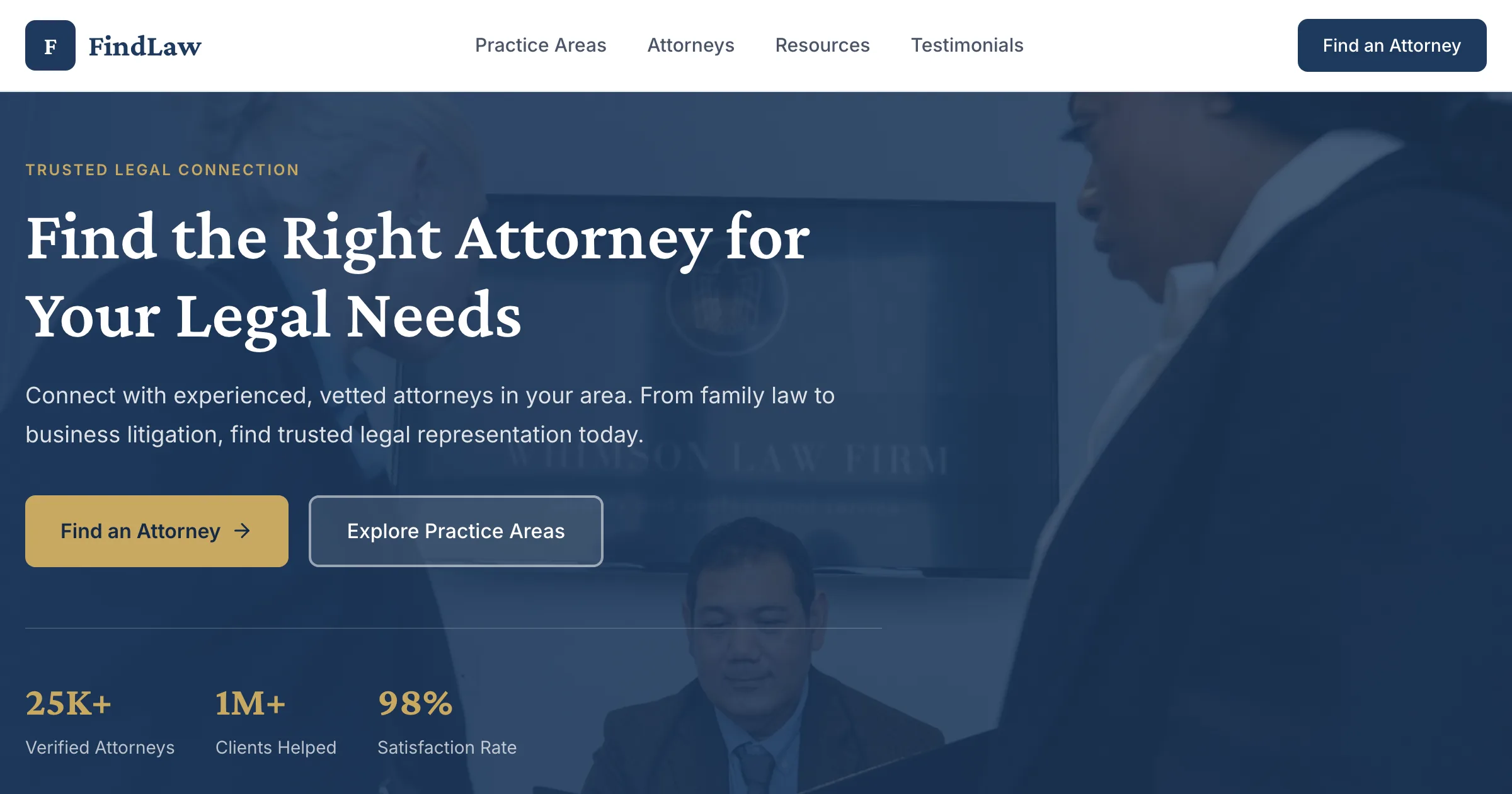 FindLaw revamp redesign — AI-generated preview by Revamp
